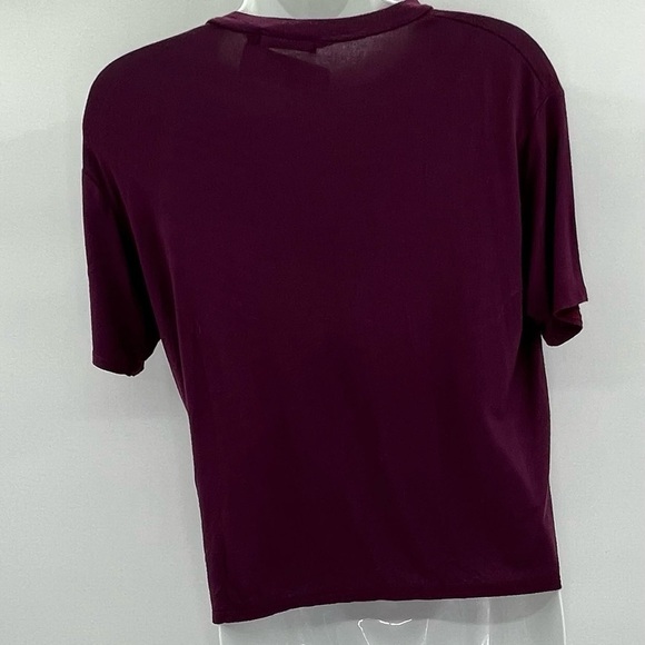 BOOHOO WOMENS MAROON TIE FRONT TEE SZ2 - Picture 8 of 12